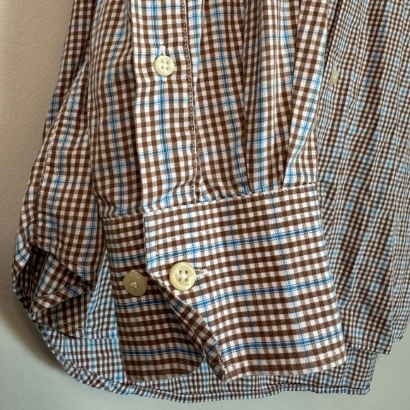 Peter Millar Blue and Brown Casual Button Down Shirt size Large - Picture 5 of 6